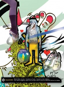 HARING Watch Marc Jacobs - Sneakers by Prada - Hoodie by John Galliano Gym dance legging, yoga socks and gym dance suryia by Stella McCartney for Adidas
