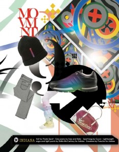 INDIANA Hat by Prada Sport - Grey jeans by Sass and Bide - Sport bag by Gucci - Lightweight saga and tight pants by Stella McCartney for Adidas - Sneakers by Porsche for Adidas